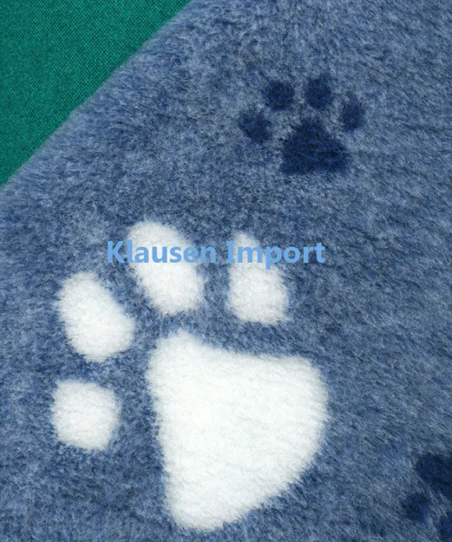 Klausen import Vetbed Blå Hvid Pote stor hundetæppe 75x100