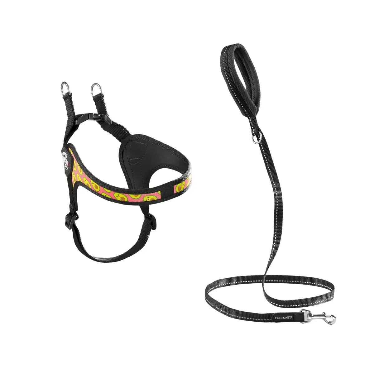 Tre Ponti Easy Fit Adjustable Girth Vibes hundesæt Flamingo