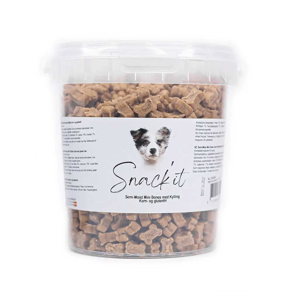 Snack'it Semi-Moist Mini Bones hundegodbid 500g kylling