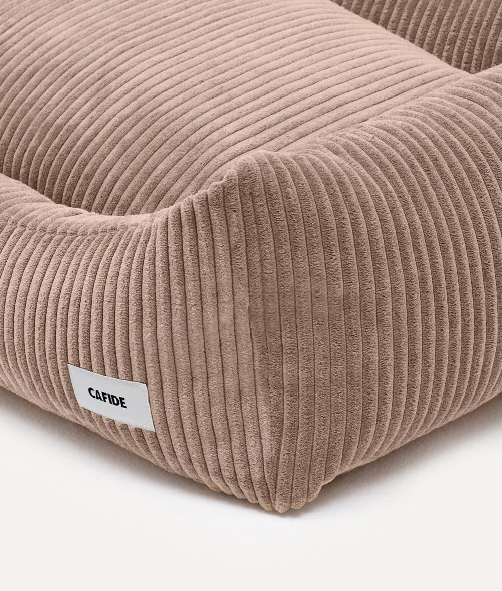 Cafide Snozy mokka beige fløjl hundeseng