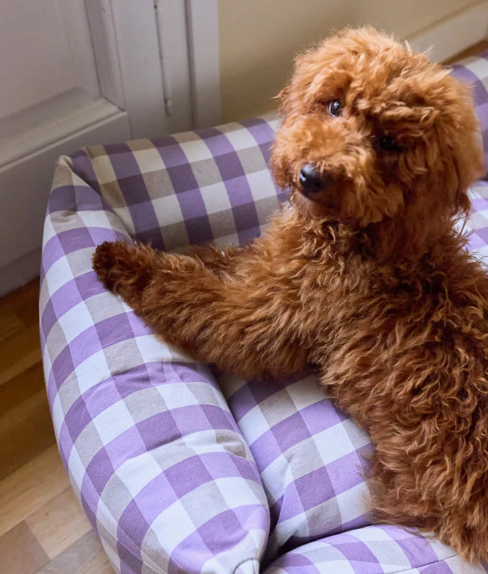Cafide Snozy Vichy Violet hundeseng åndbar