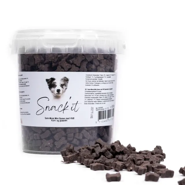 Snack'it Semi-Moist Mini Bones Hundegodbid Vildt 500g