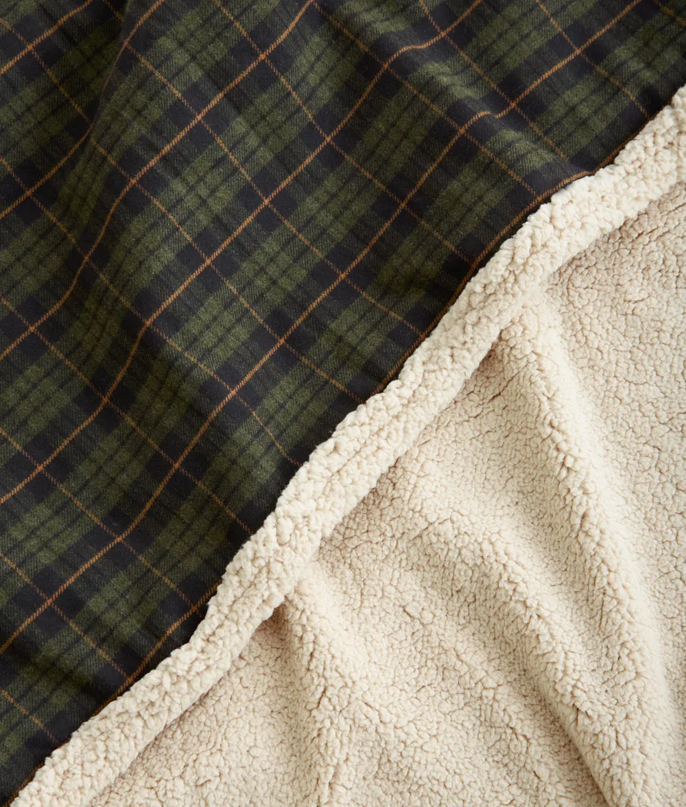 Cafide Toia Green Tartan hundetæppe sherpa