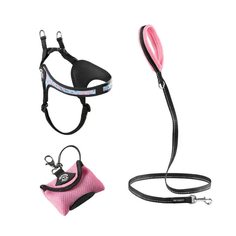 Tre Ponti Easy Fit Adjustable Girth Vibes hundesæt Flamingo