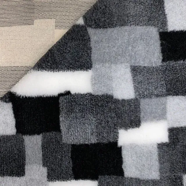 Vetbed grå patchwork hundetæppe skridsikker 80x100