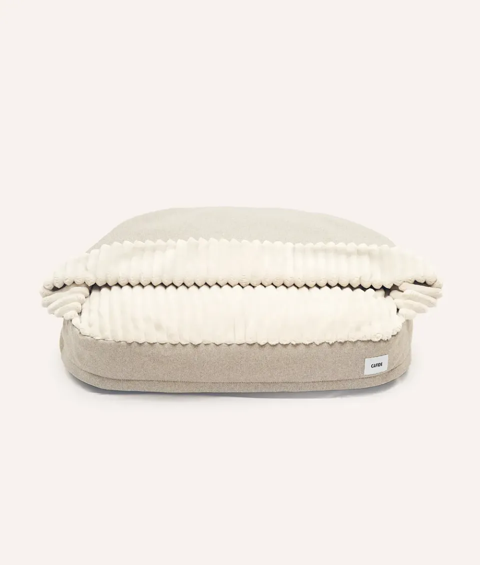Cafide Maso hundeseng M beige chenille med hule
