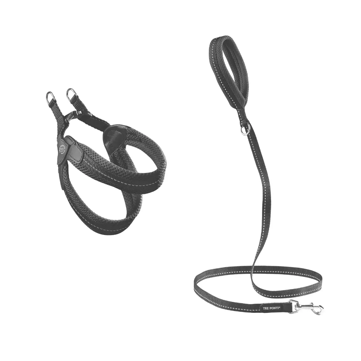 Tre Ponti Easy Fit Click Mesh hundeselesæt 2 dele sort