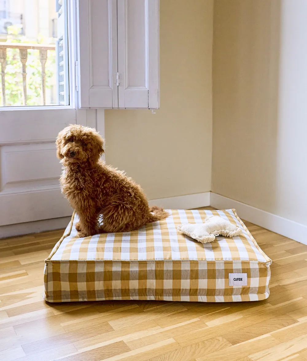 Cafide Cuadra hundeseng sennepsgul L 90x78 cm