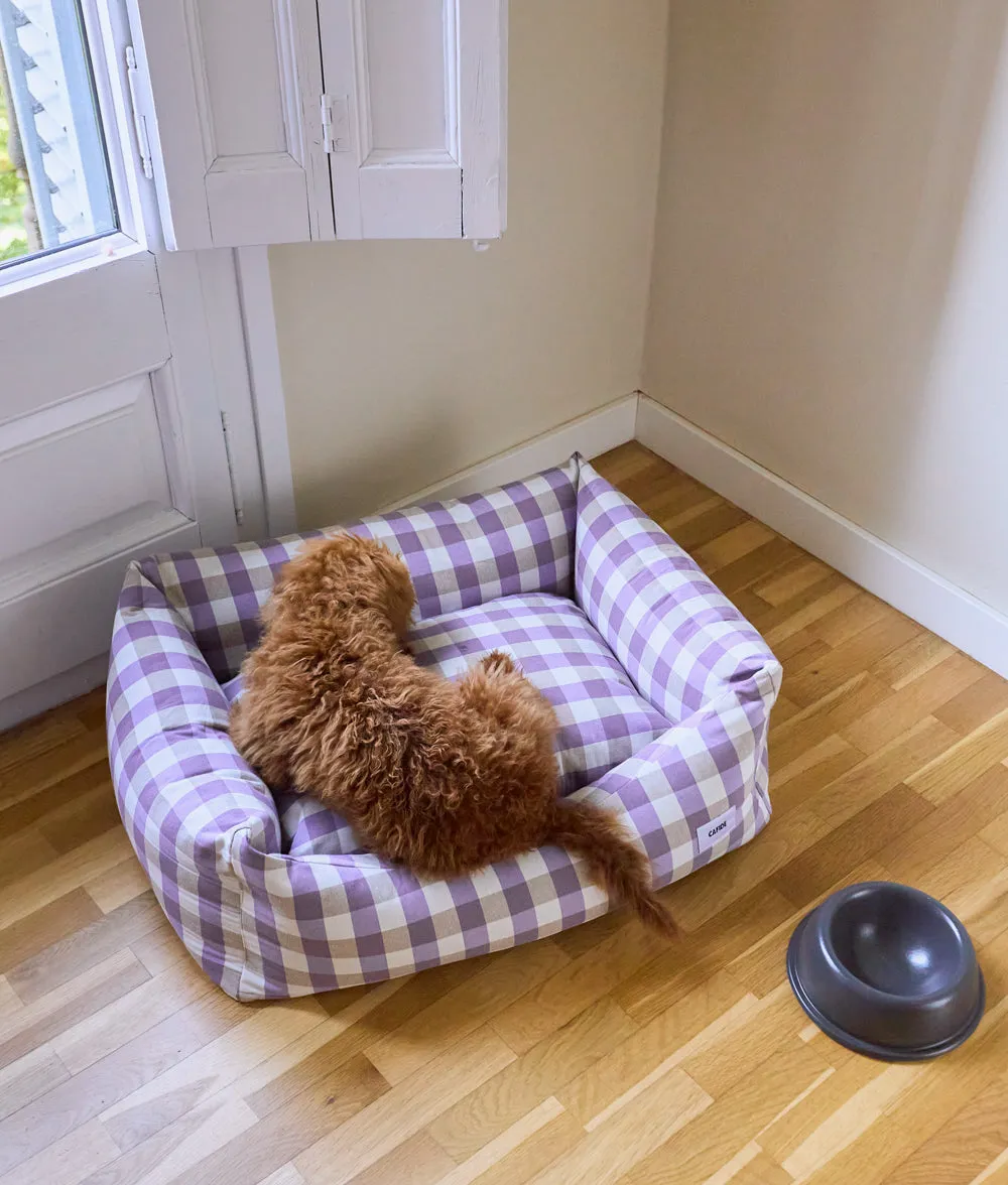 Cafide Snozy Vichy Violet hundeseng åndbar