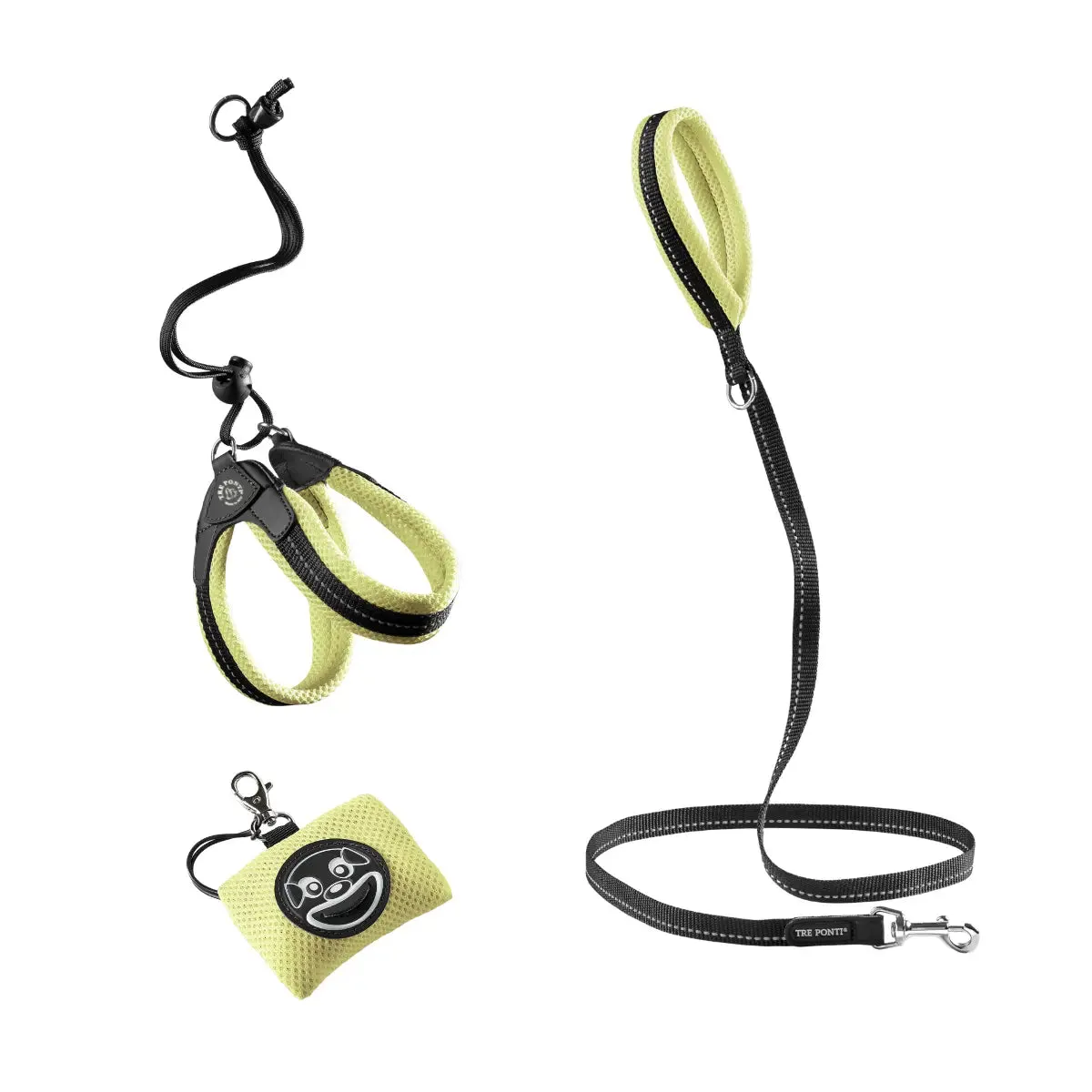 Tre Ponti Easy Fit hundesele 3-deles sæt mesh reflekterende