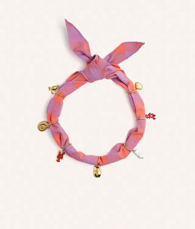 Cafide Sira Charms hundebandana violet koral bomuld