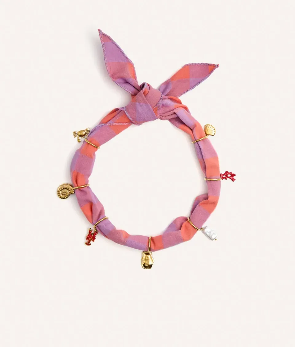 Cafide Sira Charms hundebandana violet koral bomuld