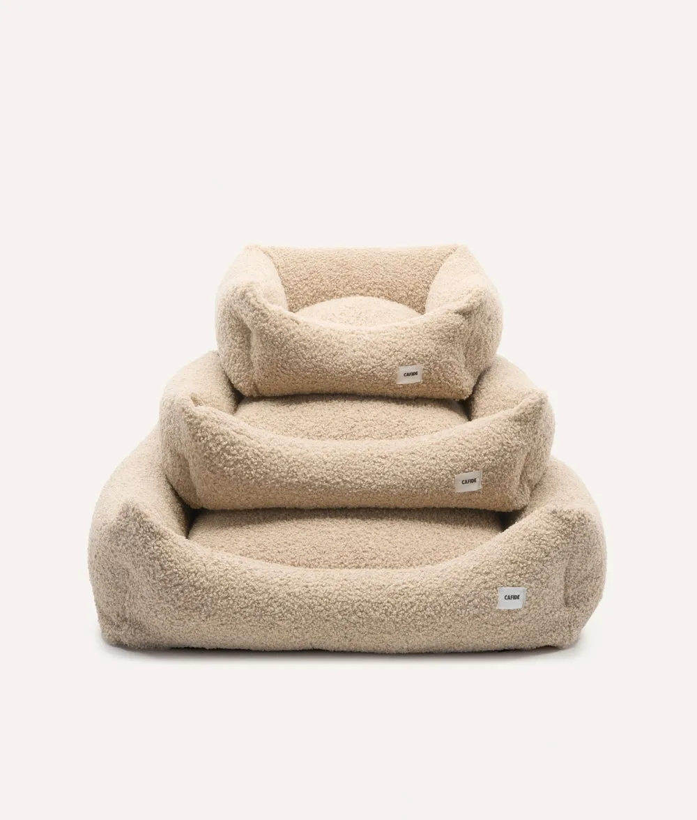 Cafide Snozy hundeseng beige fleece pelslook
